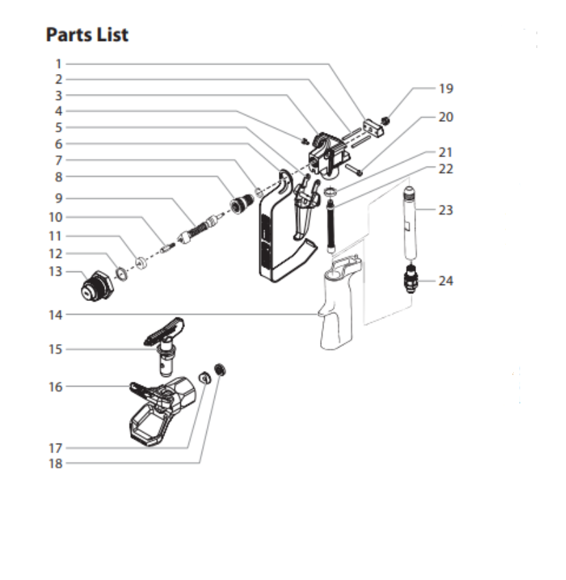 LX-80 Platinum Airless Gun Parts List
